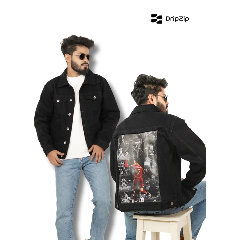 Black Denim Jacket - Ronaldo